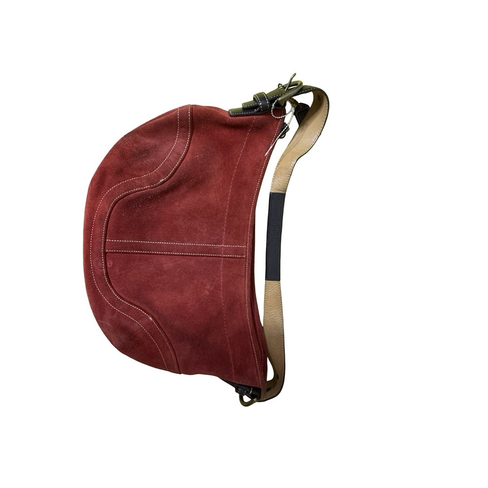 Vintage Y2k Burgundy Red Coach SoHo Suede Hobo Crescent Shoulder Handbag 4286 - Picture 5 of 6